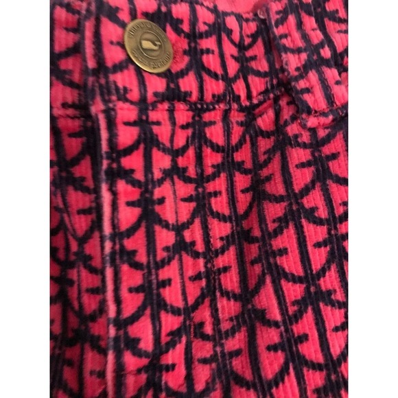 VINEYARD VINES Hot Pink/Navy Anchor Corduroy Slim Straight Ankle Pants - Size 4 - Picture 3 of 13
